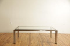 Italienischer moderner Couchtisch aus Chrom und Glas, um 1960