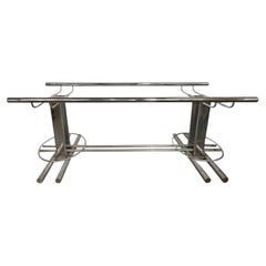 Base de mesa de comedor italiana moderna en cromo, diseñada por Banci Firenze