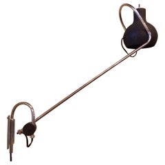 Italian Modern Chrome Eyeball Task Lamp Wall Sconce