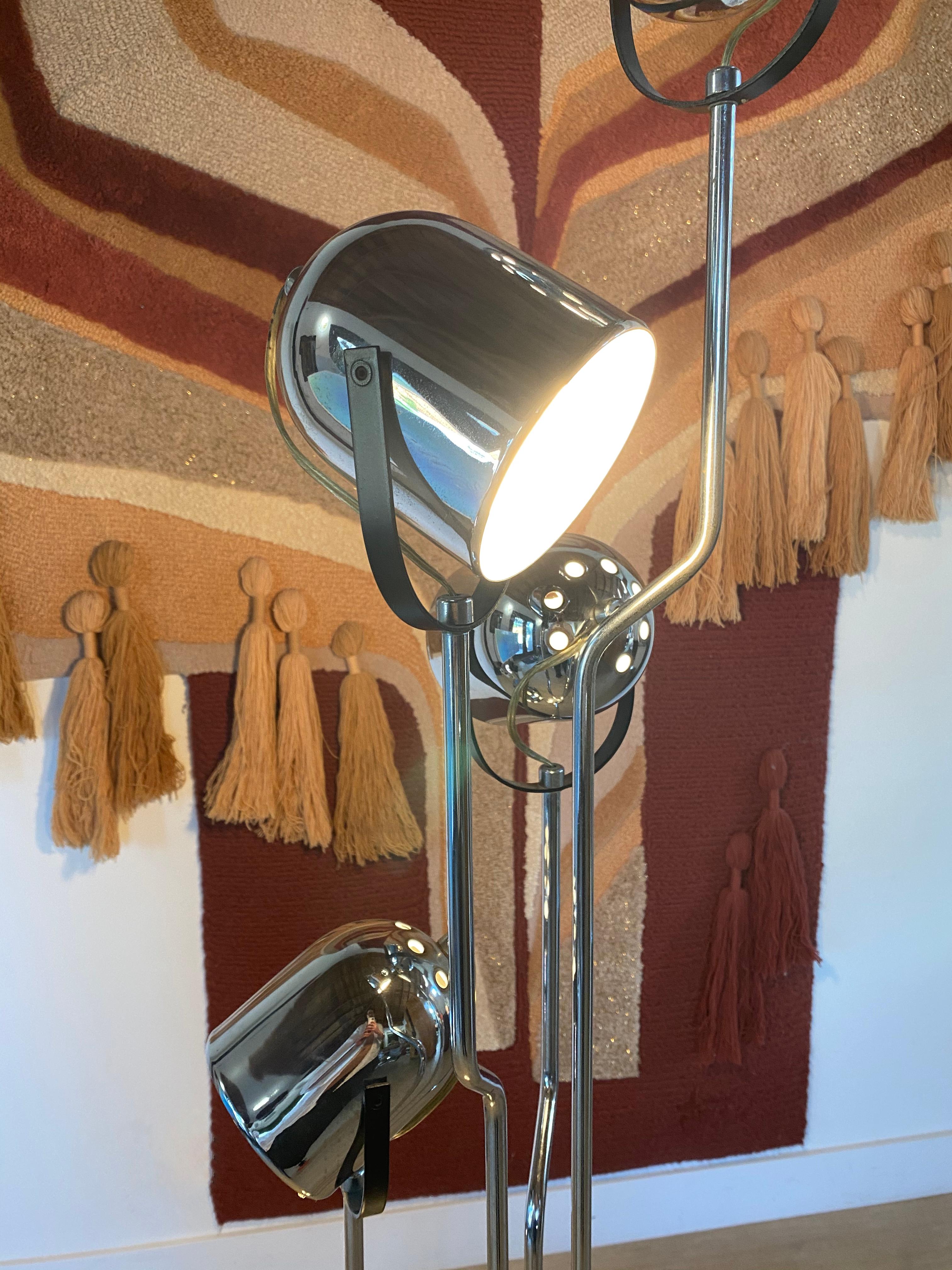 Mid-20th Century Italian Modern Chrome Floor Lamp by Goffredo Reggiani, circa 1969 