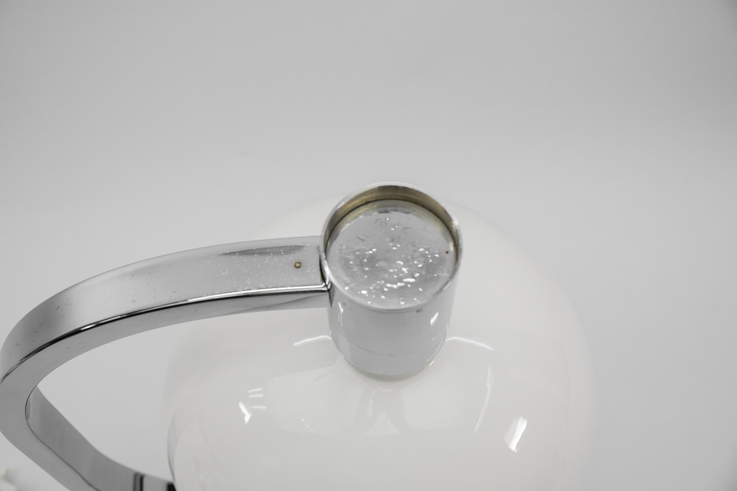Italian Modern Chrome Glass Table Desk Lamp by Franco Albini for Sirrah For Sale 7