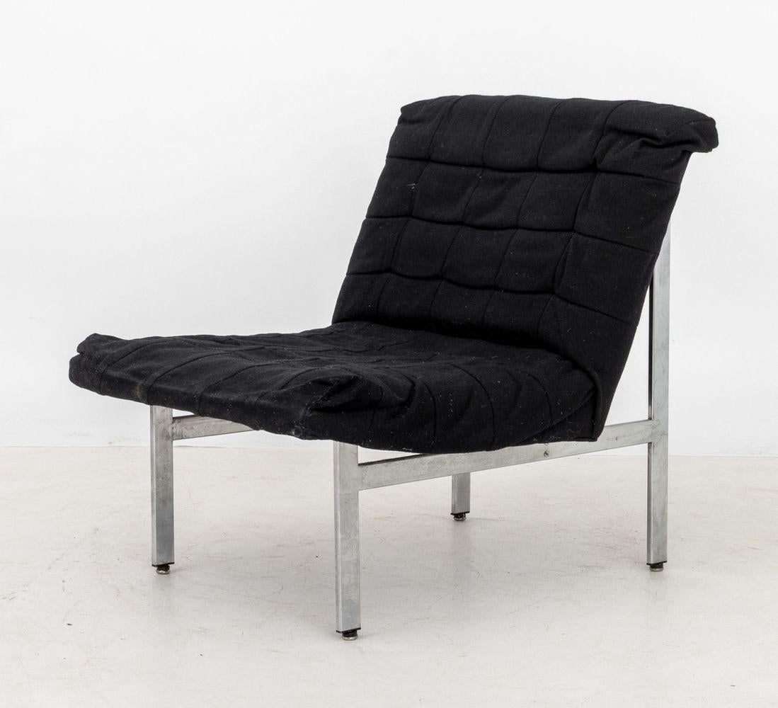 Italian Modern Chrome Lounge Chairs, Pair en Bueno estado para la venta en Astoria, NY
