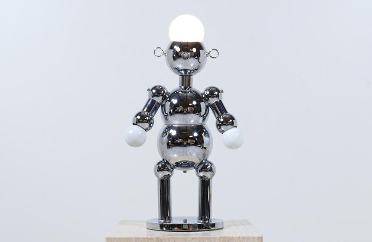 Italian Modern Chrome Robot Sculpture Lamp by Torino For Sale at 1stDibs |  torino lamp