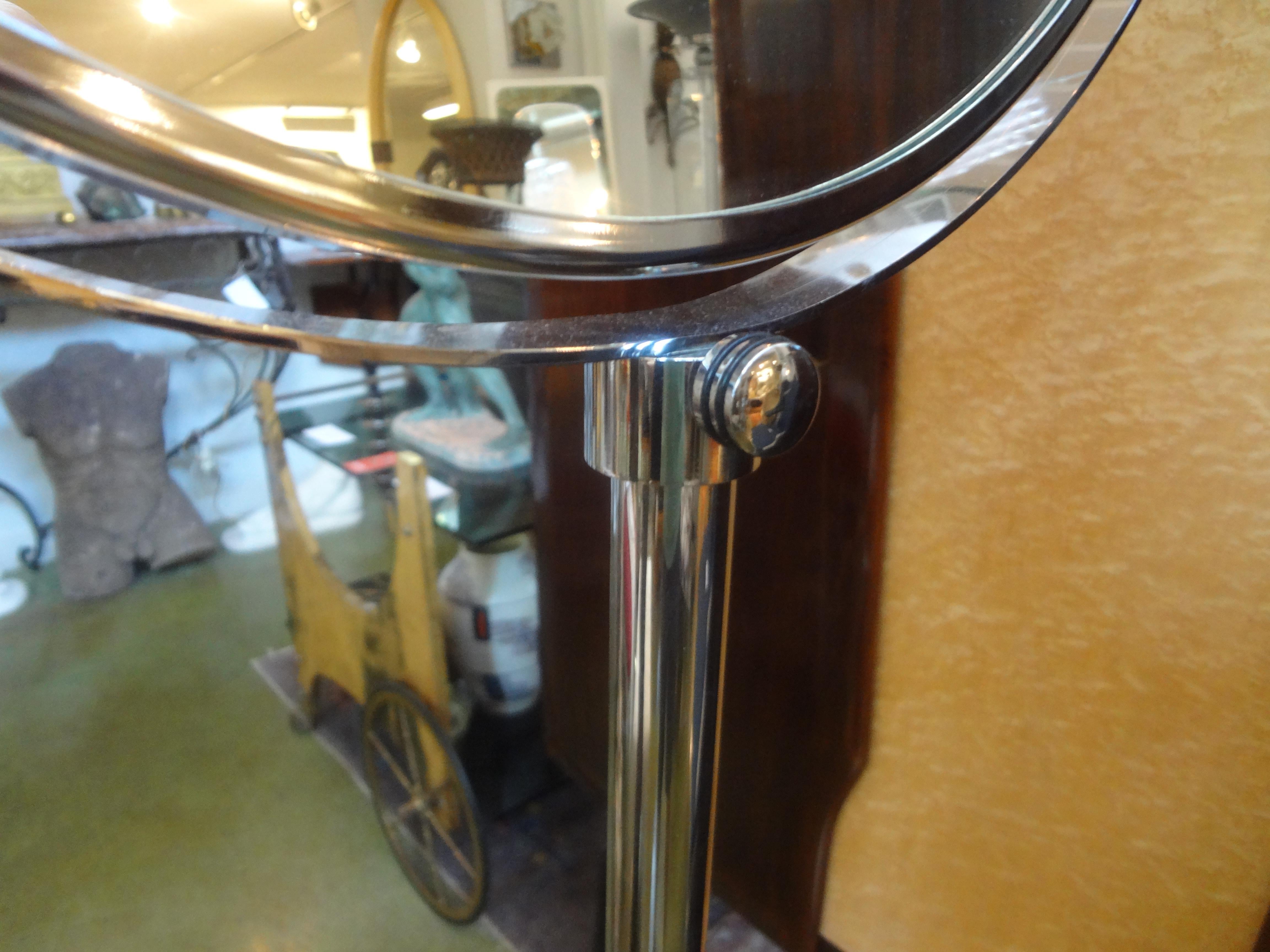 Italian Modern Chrome Standing Mirror in the Manner of Romeo Rega For Sale 3