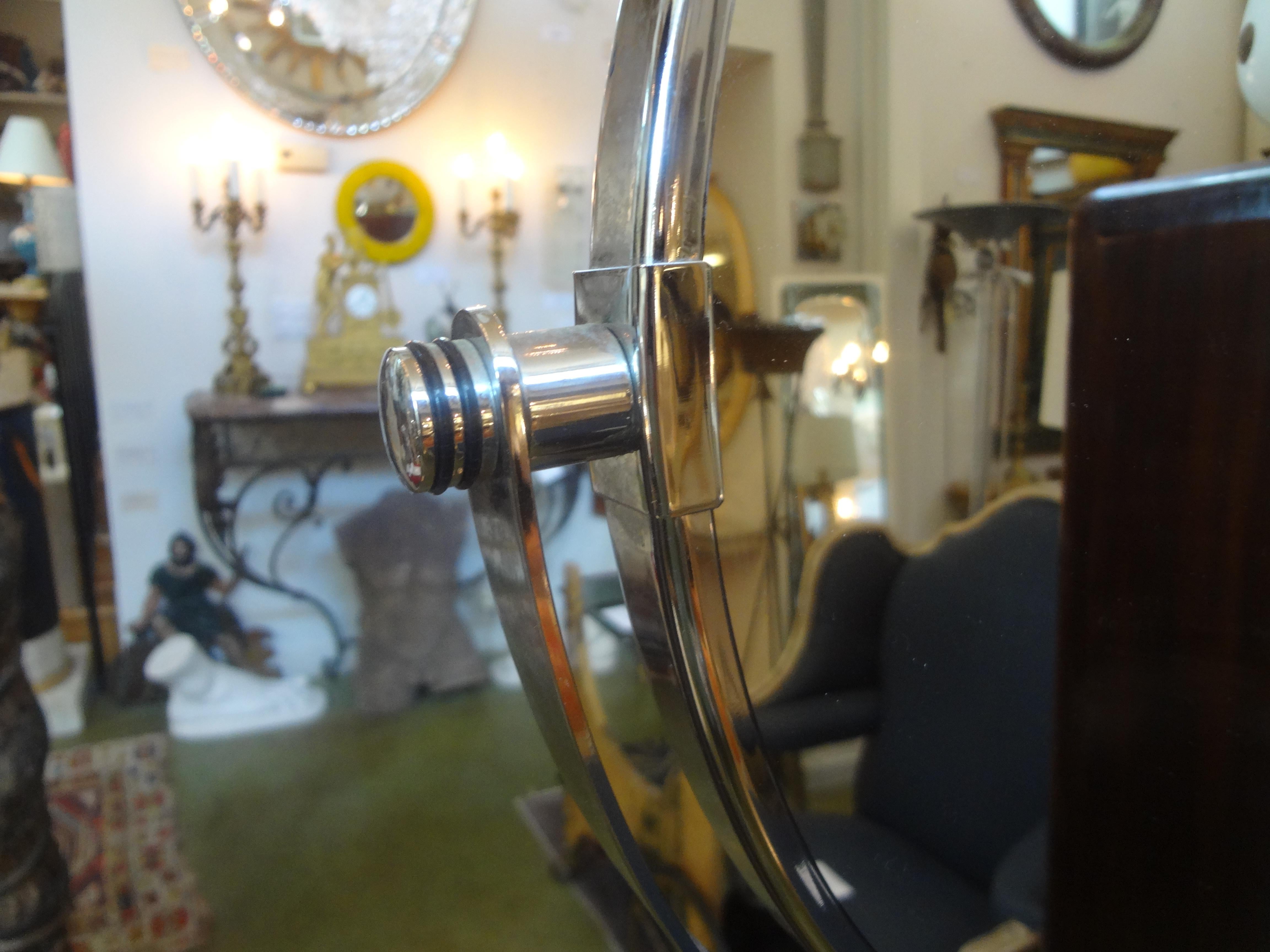 Italian Modern Chrome Standing Mirror in the Manner of Romeo Rega For Sale 1