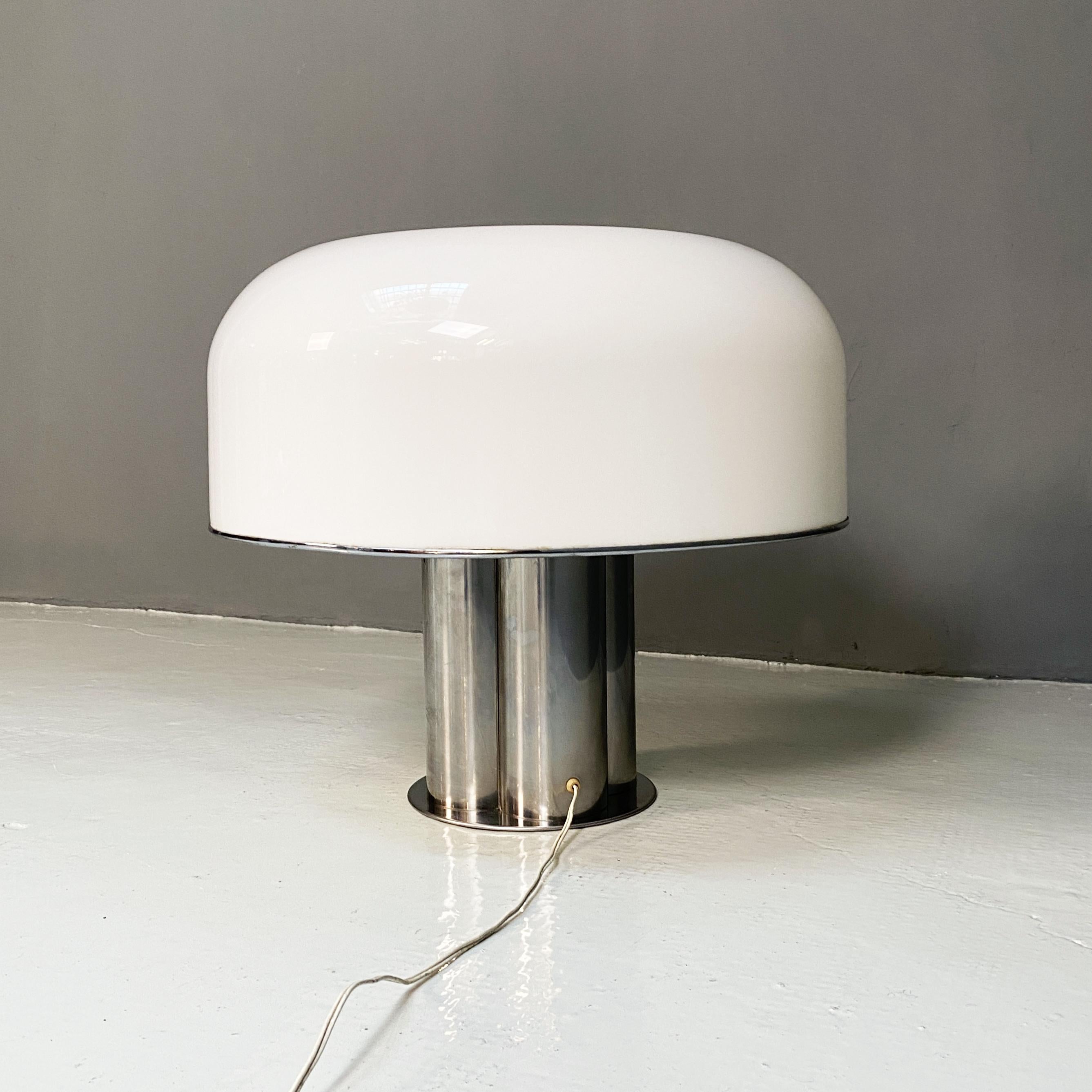 Italian Modern Chromed and Plexiglass Table Lamp by Harvey Luce Iguzzini, 1970s 2