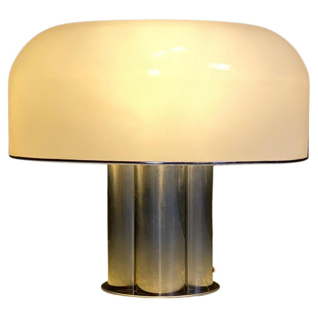 Italian Modern Chromed and Plexiglass Table Lamp by Harvey Luce Iguzzini, 1970s