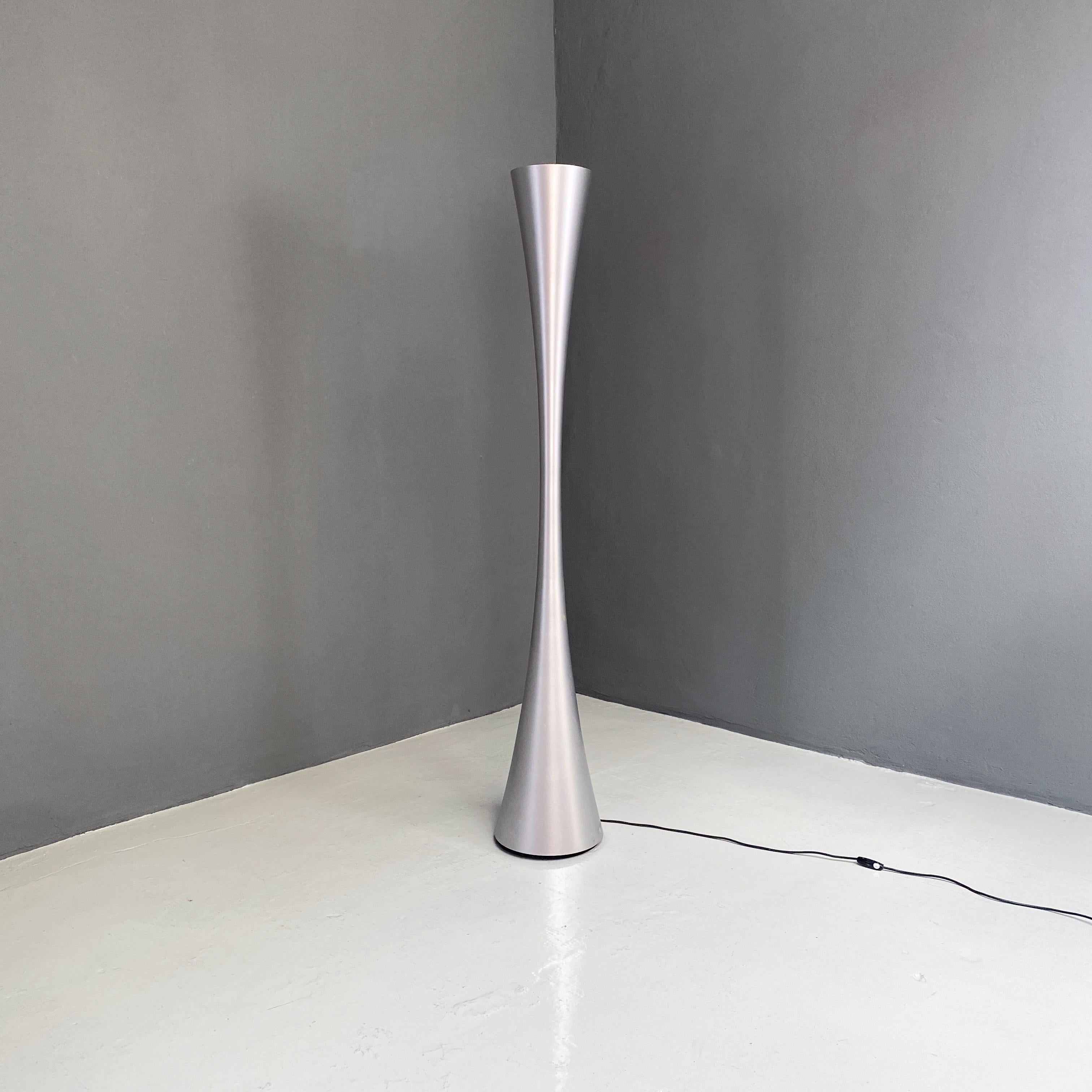 Mid-Century Modern Italian Modern Chromed Flared Plastic Floor Lamp, 1990s For Sale