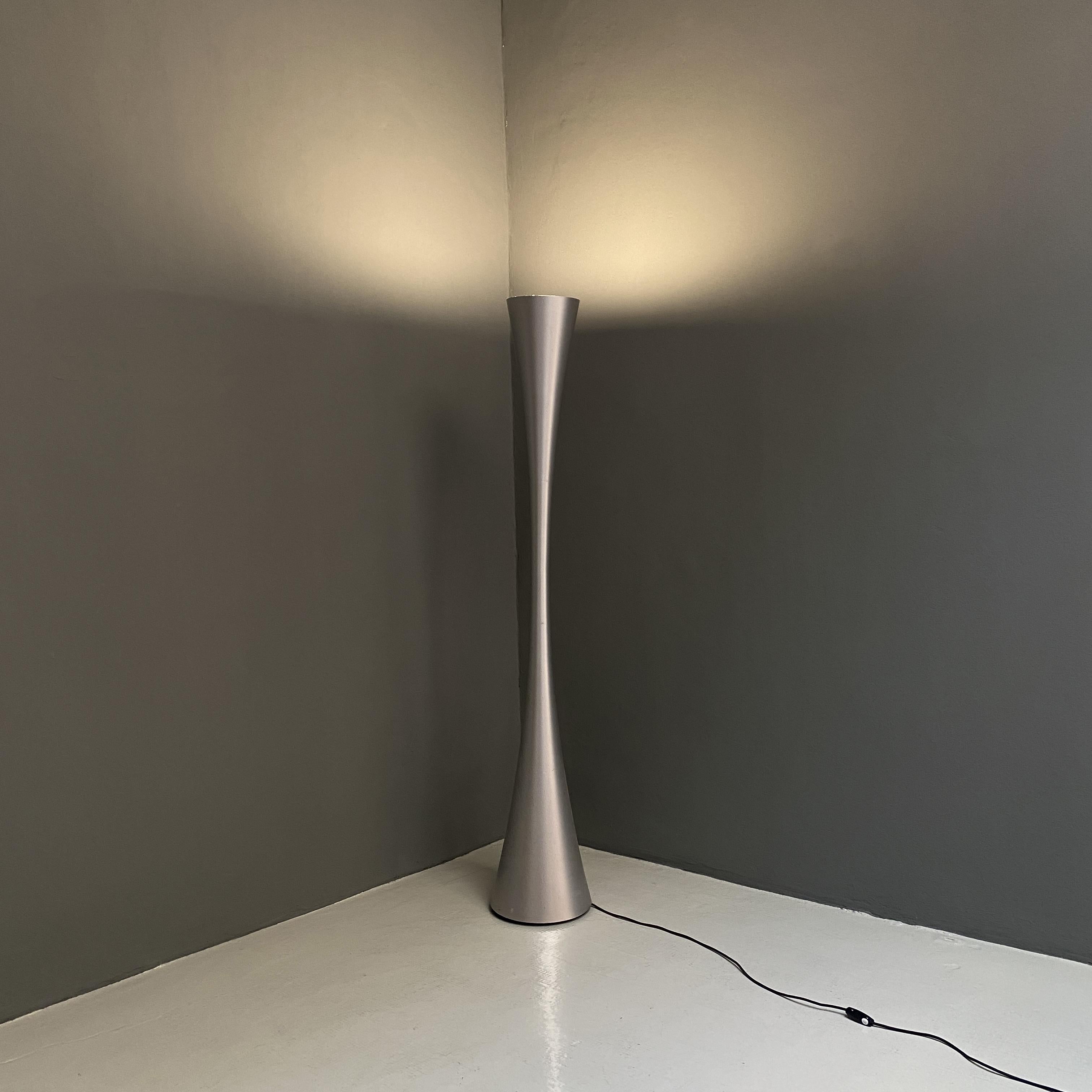Italian Modern Chromed Flared Plastic Floor Lamp, 1990s For Sale 1