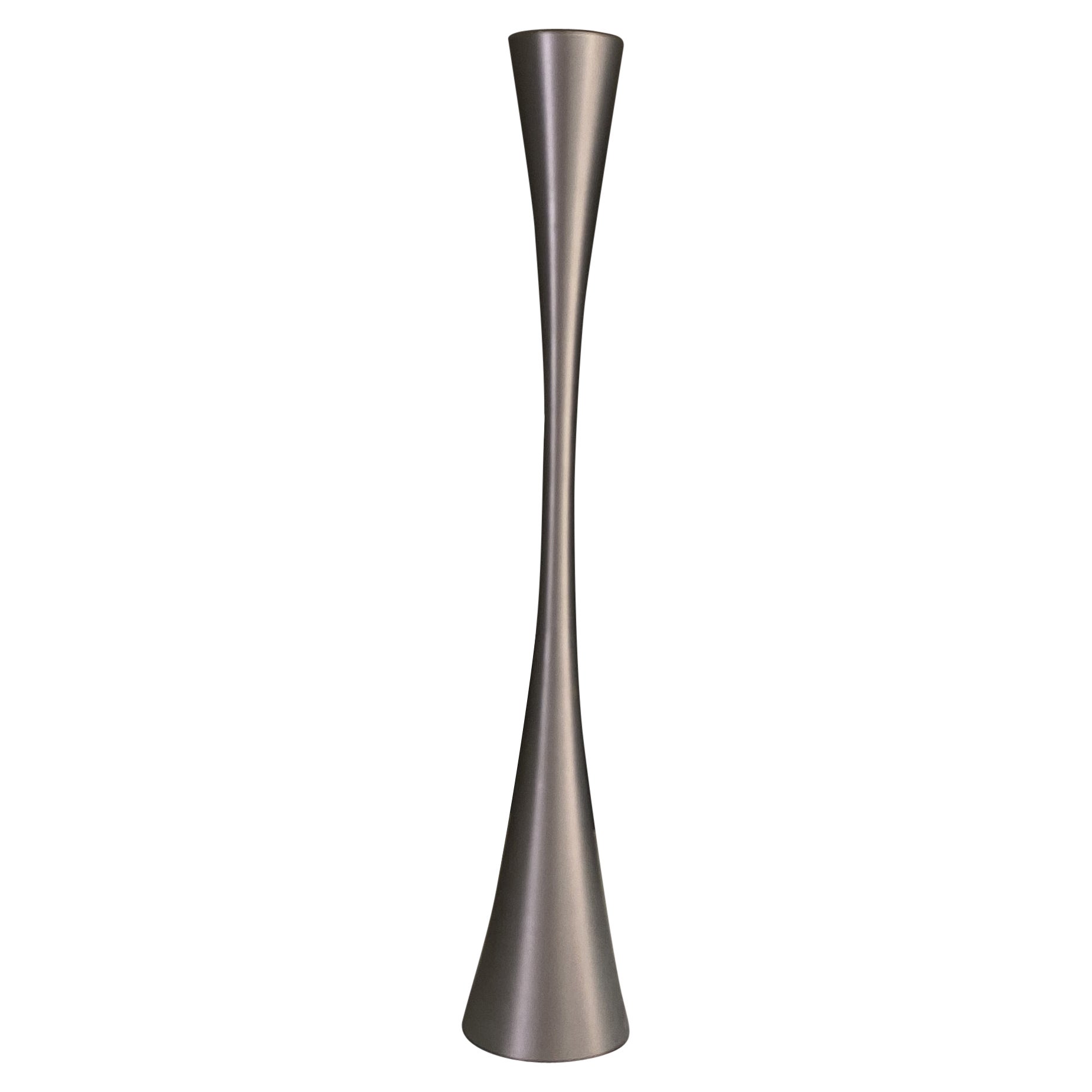 Lampada da terra moderna italiana in plastica cromata svasata, anni '90