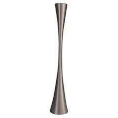 Lampada da terra moderna italiana in plastica cromata svasata, anni '90