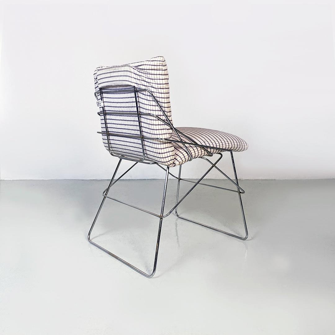 Italian Modern Chromed Metal and Cotton Sof Sof Chairs, Enzo Mari, Driade, 1980 For Sale 8