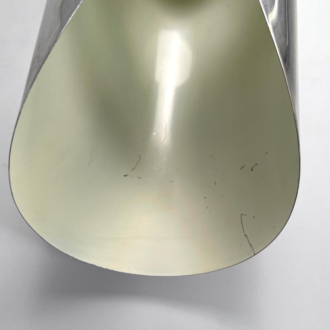 Italian modern chromed metal and white cylindrical wall lamps, 1970s For Sale 2
