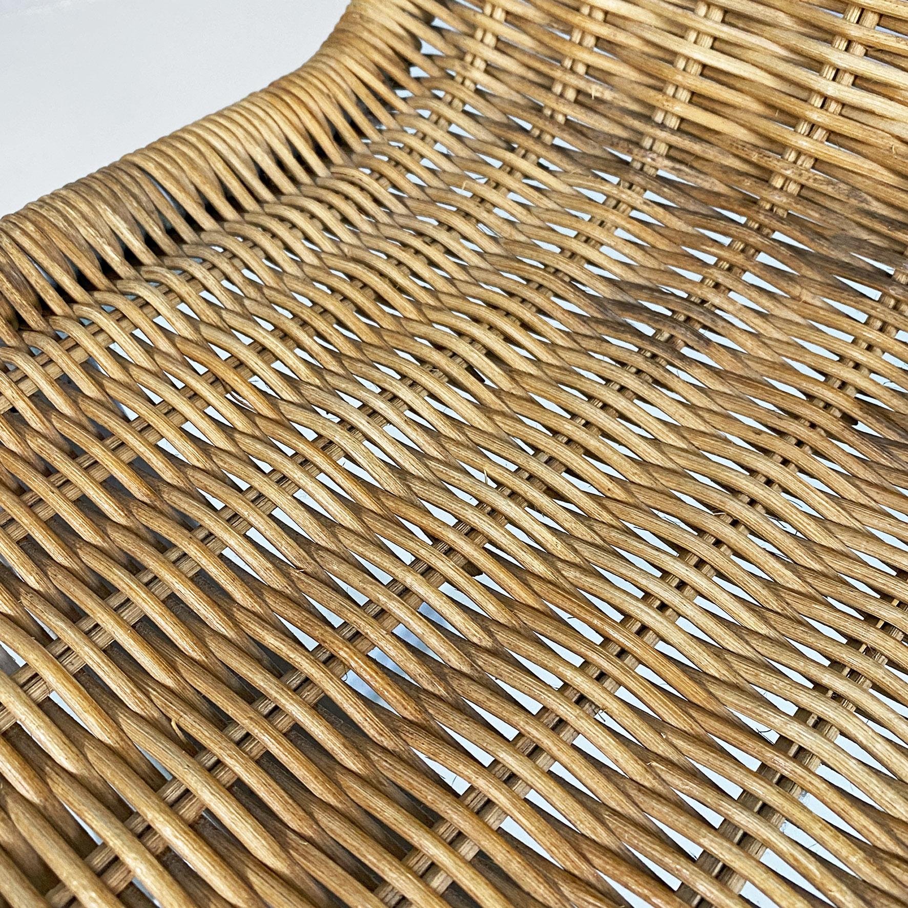 Italienische moderne Stühle aus verchromtem Stahl und Rattan, 1970er Jahre im Angebot 6