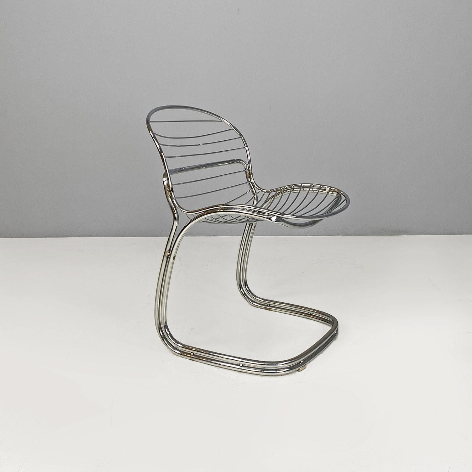 Modern Italian modern chromed steel Sabrina chair by Gastone Rinaldi for Rima, 1970s For Sale