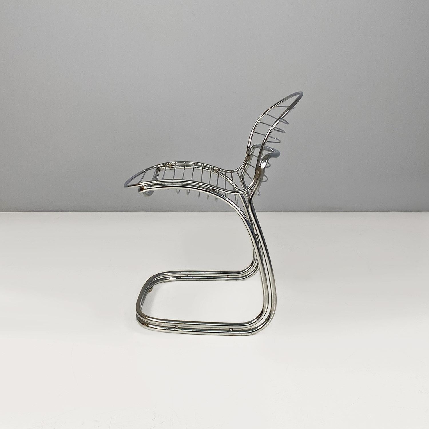 Late 20th Century Italian modern chromed steel Sabrina chair by Gastone Rinaldi for Rima, 1970s For Sale