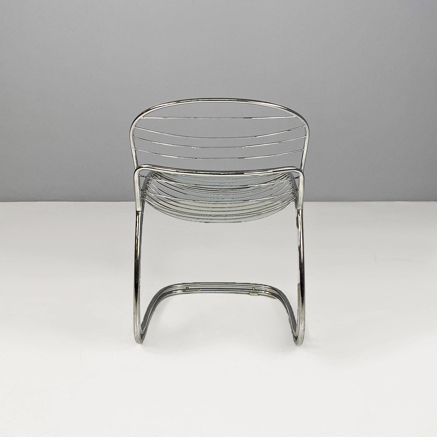 Italian modern chromed steel Sabrina chair by Gastone Rinaldi for Rima, 1970s For Sale 1