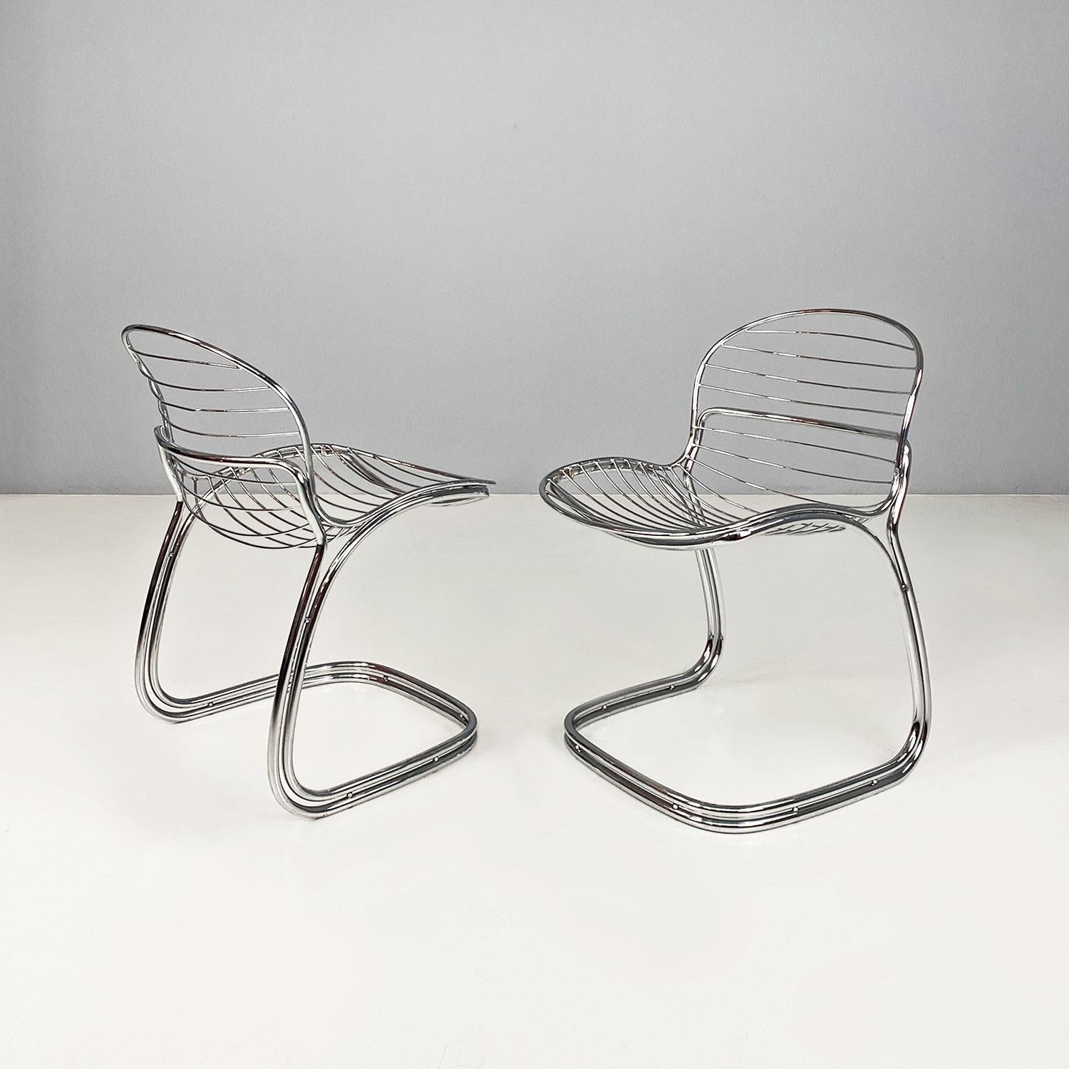 Modern Italian modern chromed steel Sabrina chairs by Gastone Rinaldi for Rima, 1970s