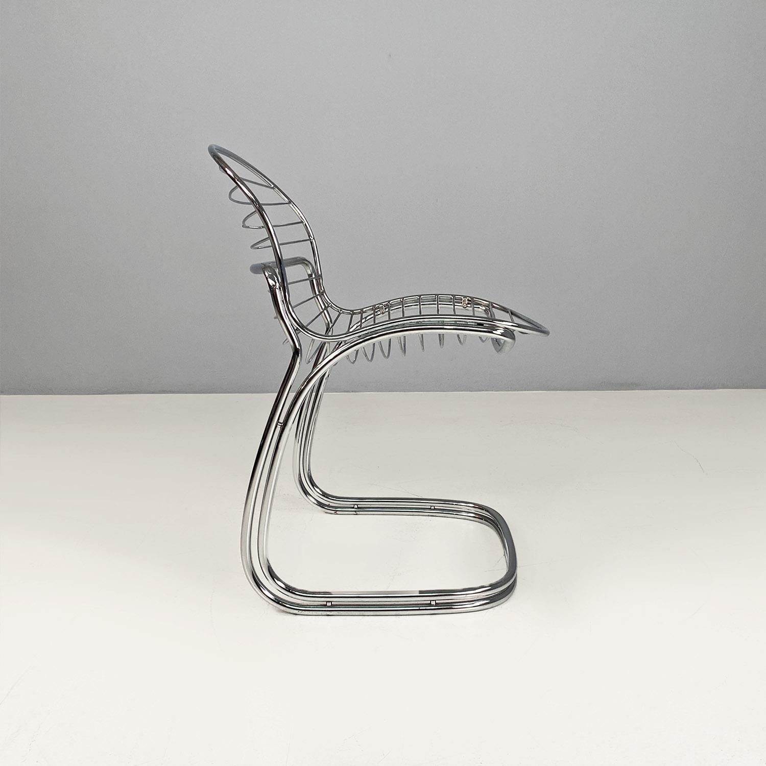 Italian modern chromed steel Sabrina chairs by Gastone Rinaldi for Rima, 1970s In Good Condition In MIlano, IT