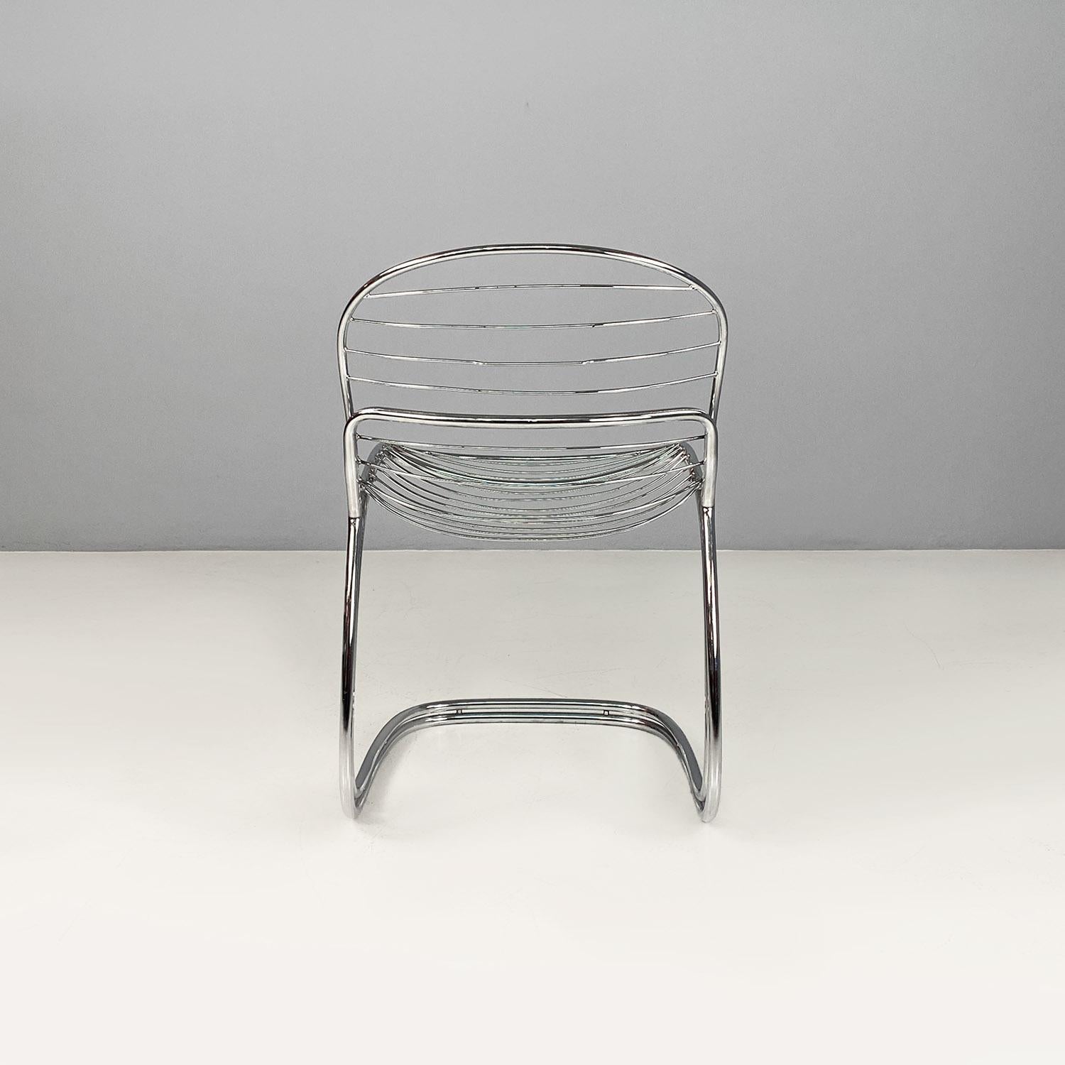 Italian modern chromed steel Sabrina chairs by Gastone Rinaldi for Rima, 1970s 1