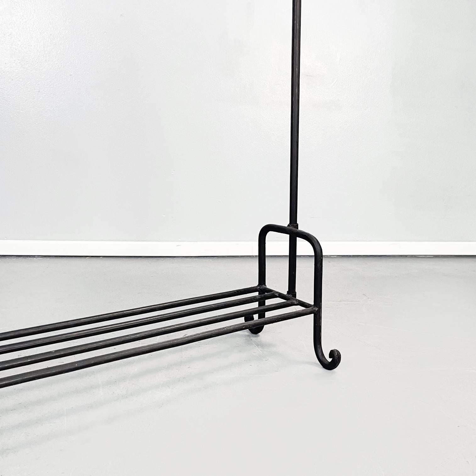 Late 20th Century Italian Modern Coat Stand in Black Tubular Metal, 1990s For Sale