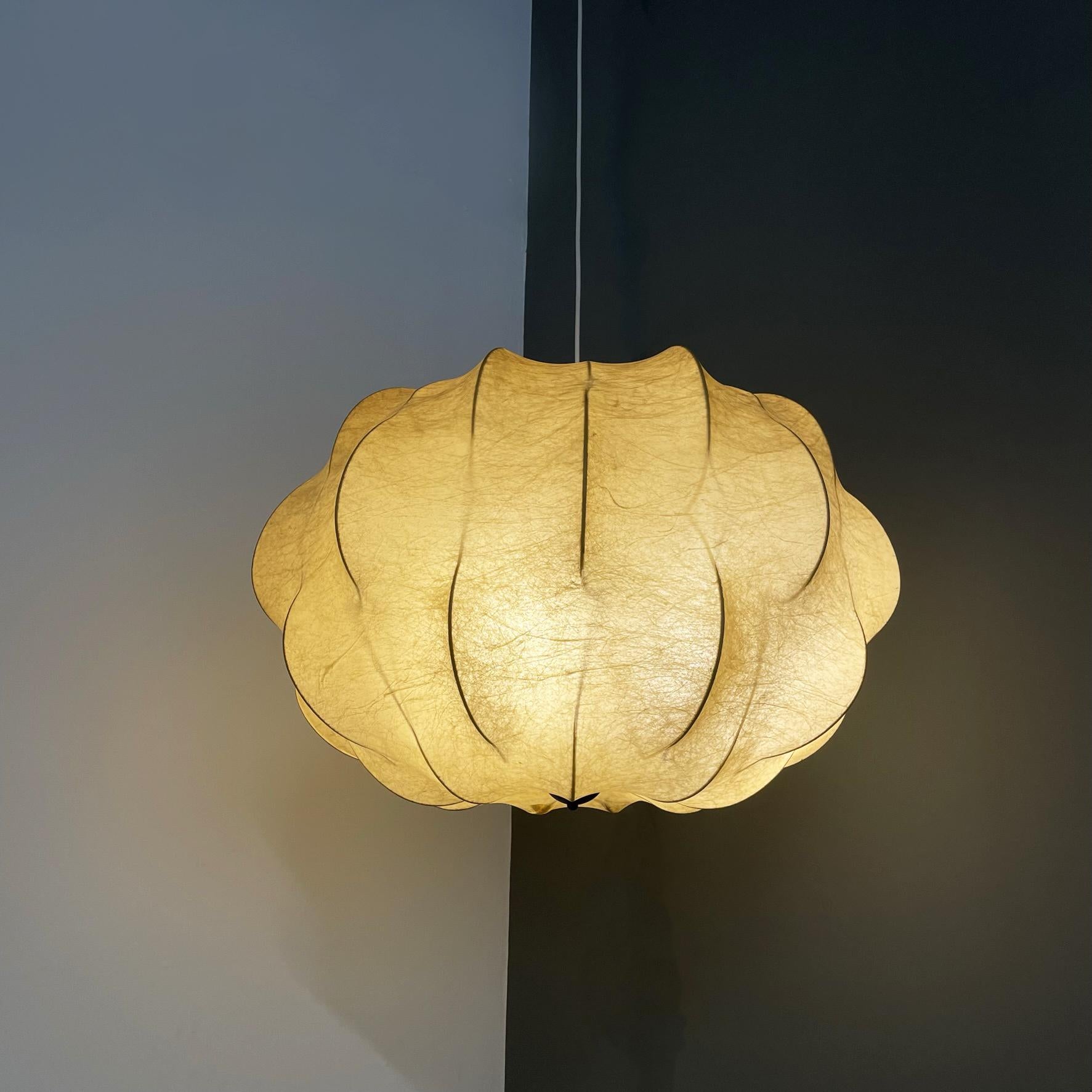 Moderno Italian modern cocoon and metal Chandelier Nuvola by Tobia Scarpa for Flos 1970s