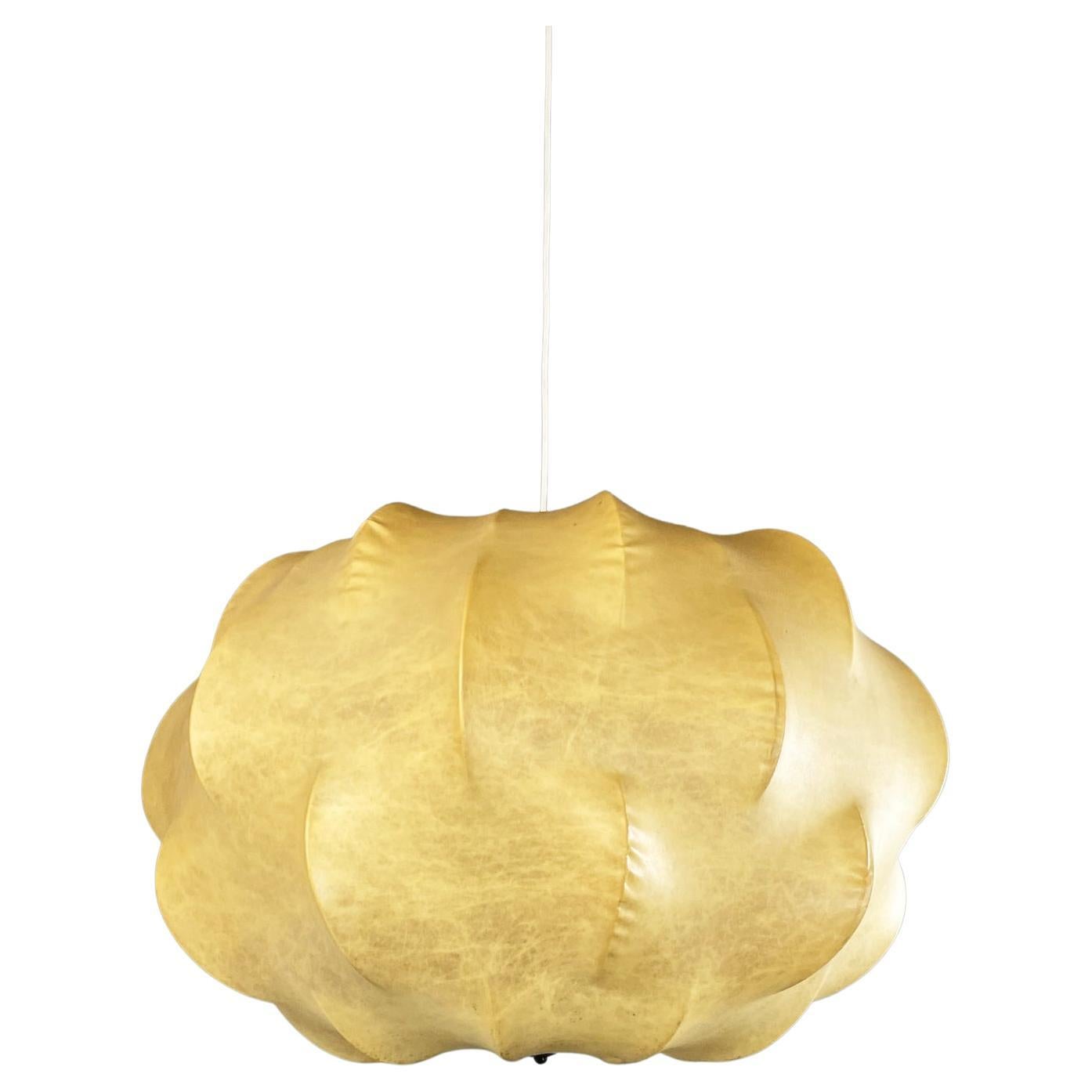 Italian modern cocoon and metal Chandelier Nuvola by Tobia Scarpa for Flos 1970s For Sale