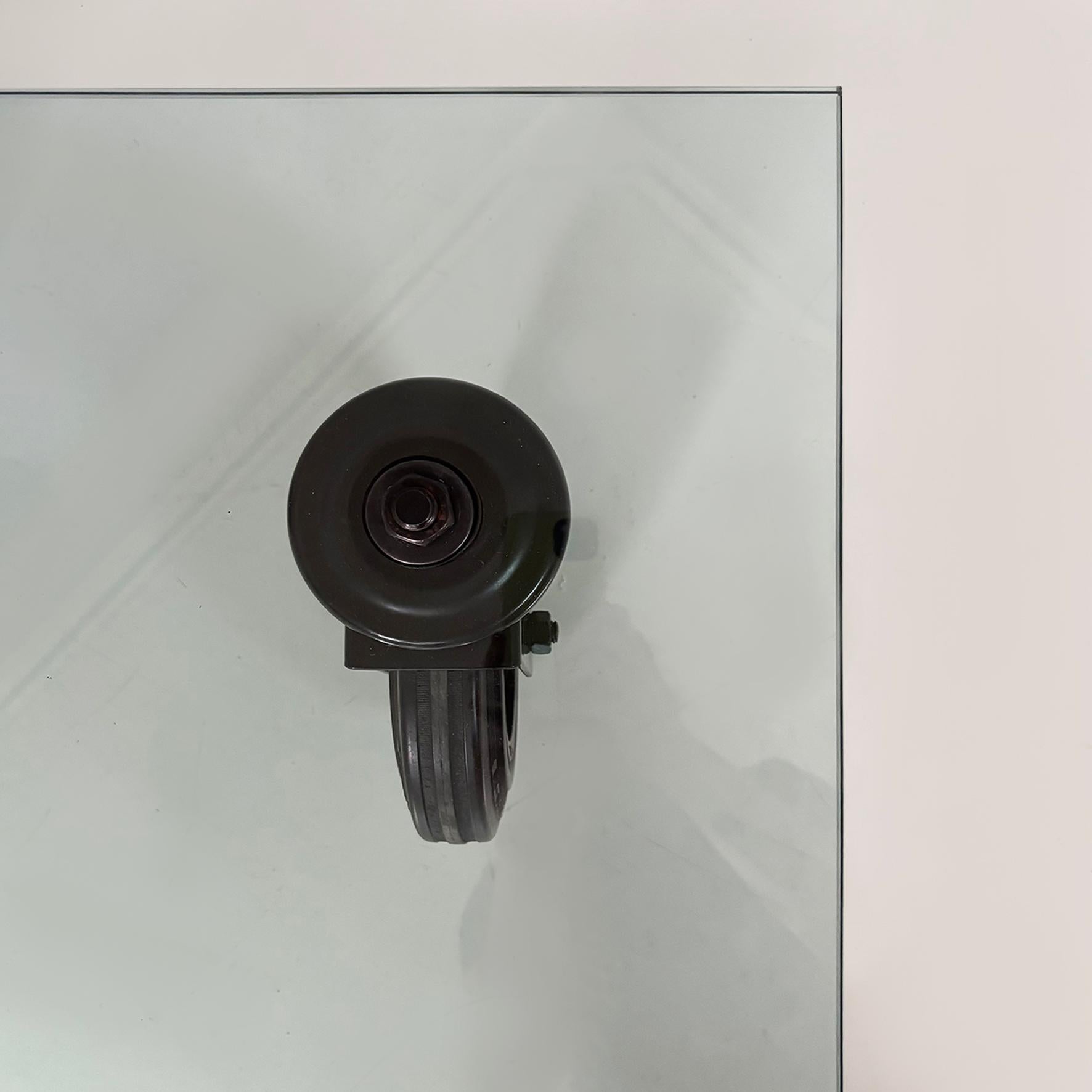 Tavolino da caffè moderno Tavolo con ruote di Gae Aulenti Fontana Arte, anni '80 1