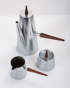 Modernes italienisches Kaffee- oder Teeservice mit Palisanderholzgriffen