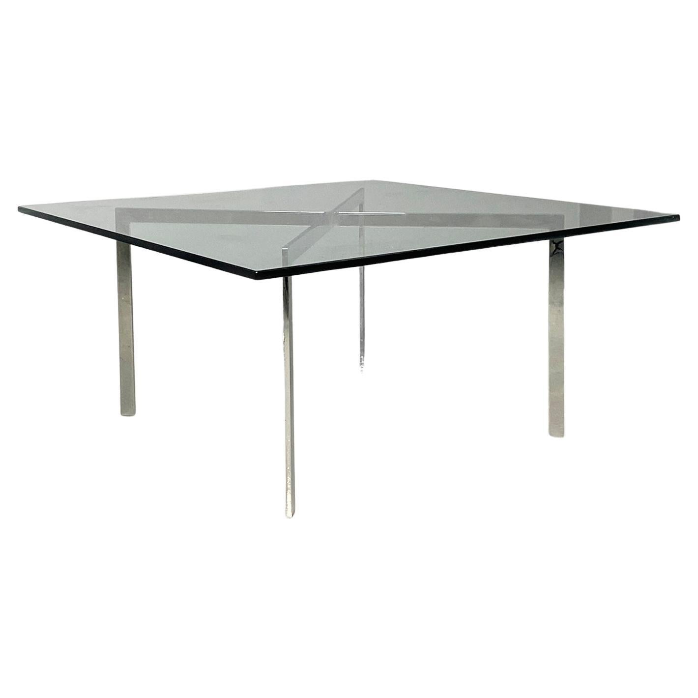 Italian modern coffee table Barcelona by Mies Van der Rohe for Knoll, 1970s For Sale