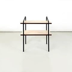 Italian modern Coffee table bedside table in formica beige-pink black metal 1960