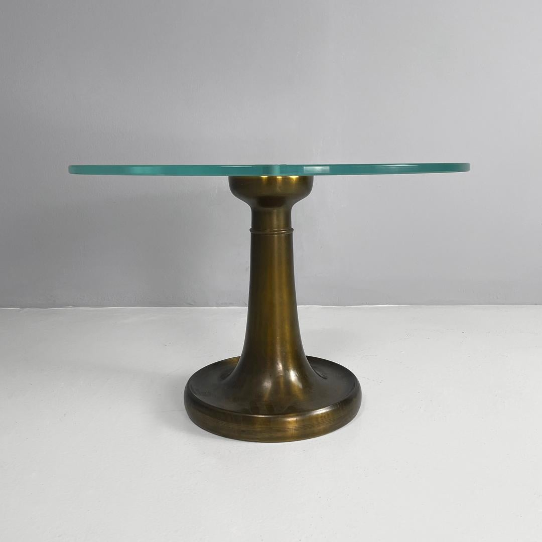 Moderner italienischer moderner Couchtisch aus Messingglas von Luciano Frigerio für Frigerio, 1980er Jahre im Zustand „Gut“ im Angebot in MIlano, IT