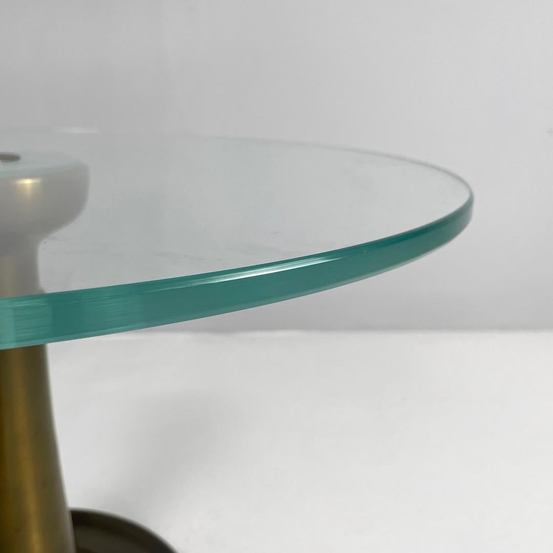 Italian modern coffee table brass glass by Luciano Frigerio for Frigerio, 1980s For Sale 1