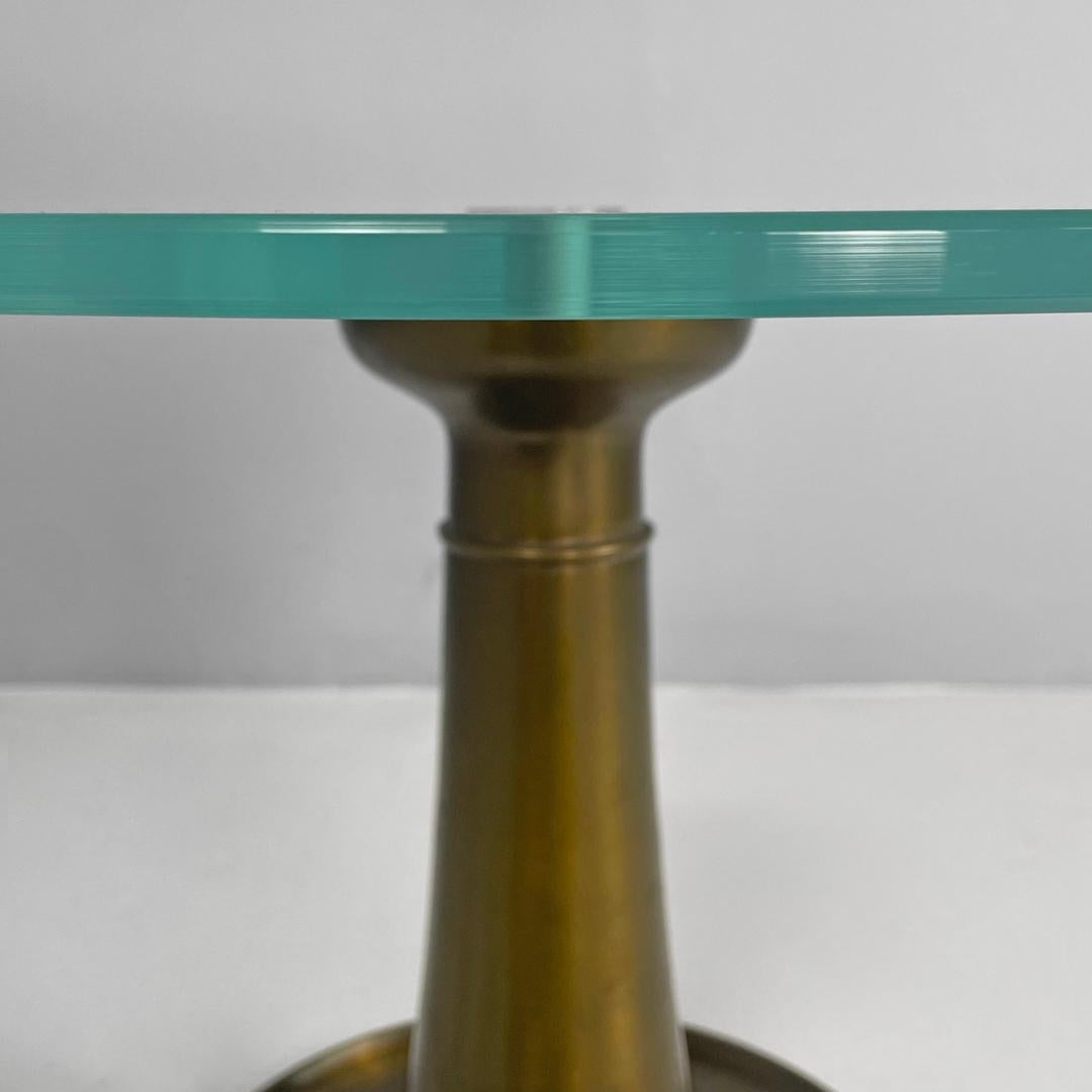Table basse moderne italienne en verre et laiton de Luciano Frigerio pour Frigerio, années 1980 en vente 1