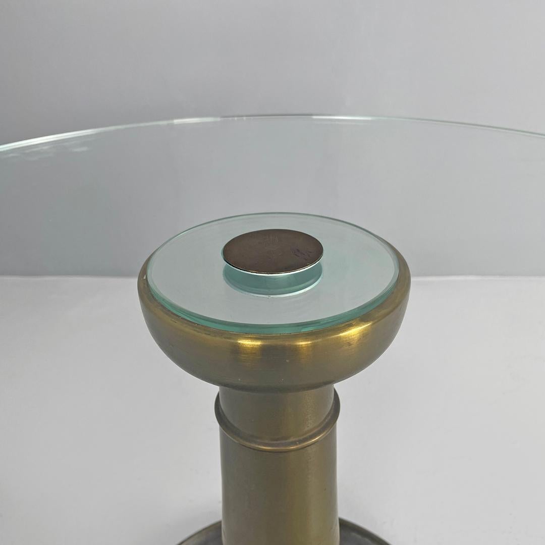 Italian modern coffee table brass glass by Luciano Frigerio for Frigerio, 1980s For Sale 3