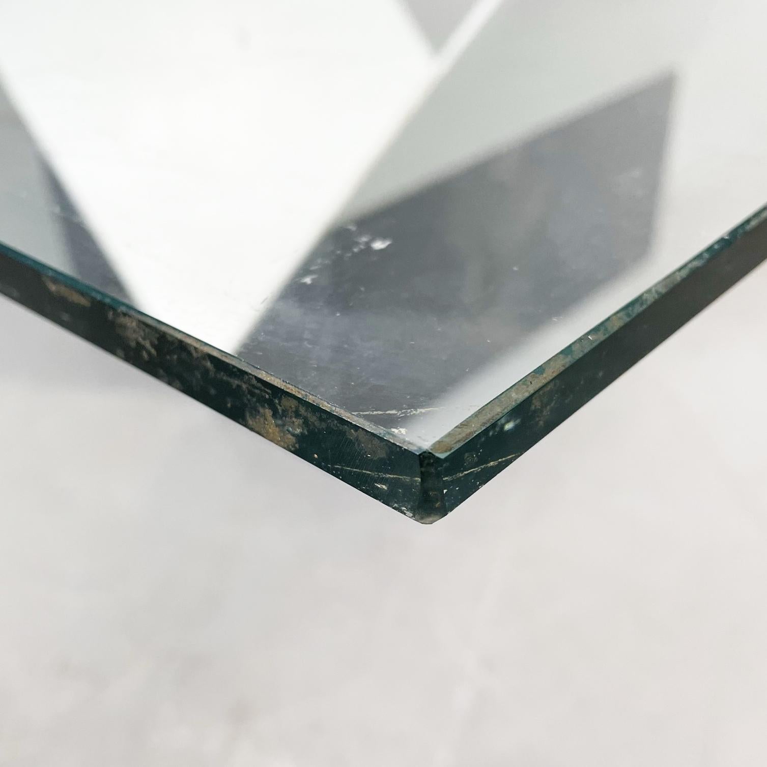Italian Modern Coffee Table in Glass, White Metal, Black Marquinia Marble, 1980s For Sale 6