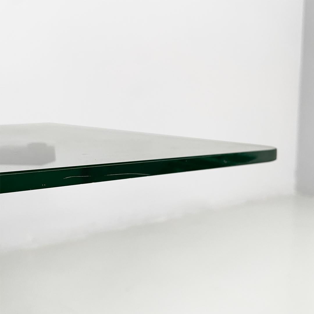 Italian modern coffee table metal glass Cuginetto by Enzo Mari for Driade, 1970s For Sale 5