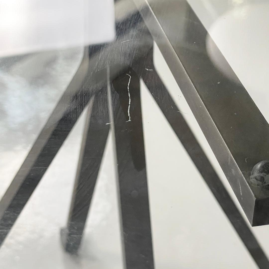 Italian modern coffee table metal glass Cuginetto by Enzo Mari for Driade, 1970s For Sale 7