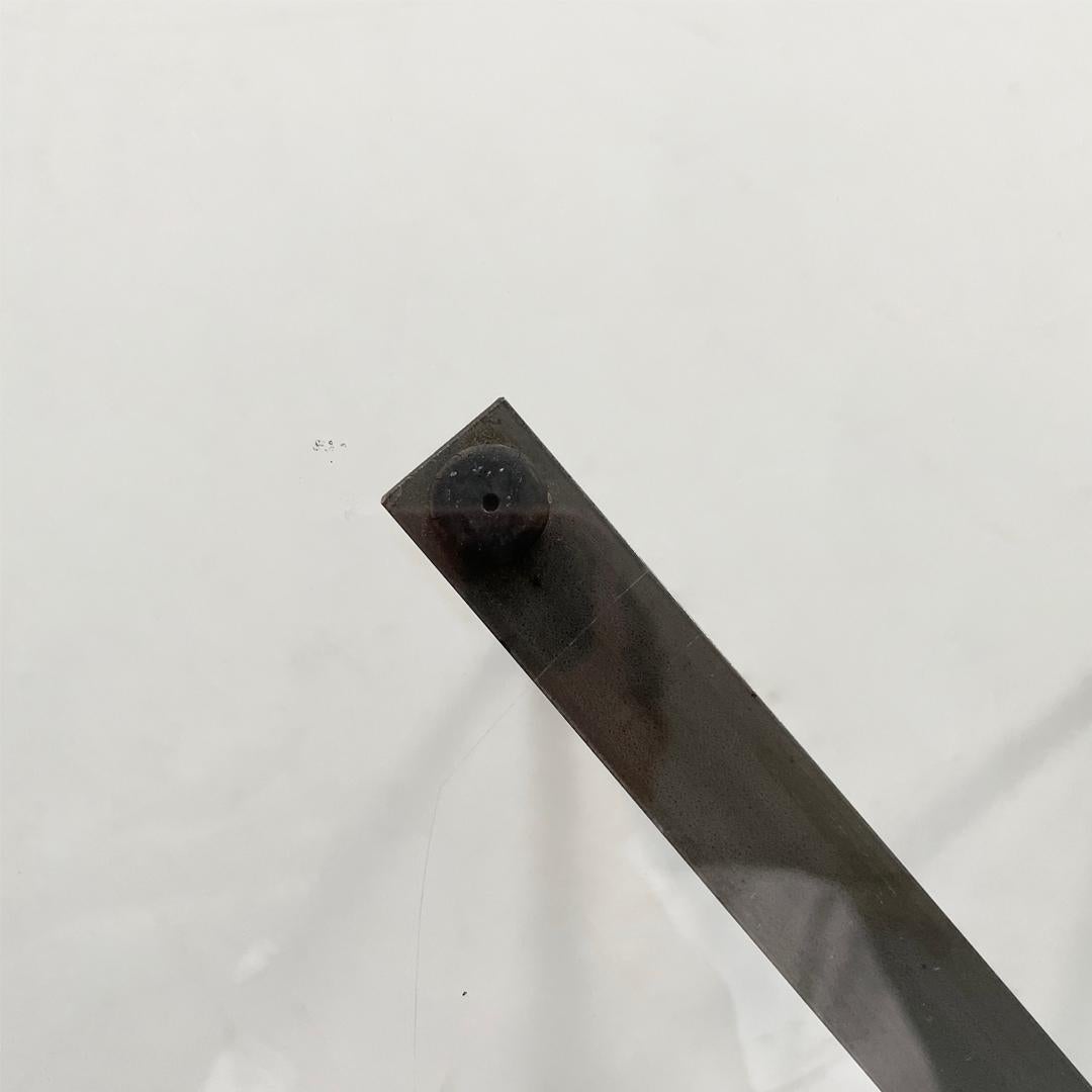 Italian modern coffee table metal glass Cuginetto by Enzo Mari for Driade, 1970s For Sale 9