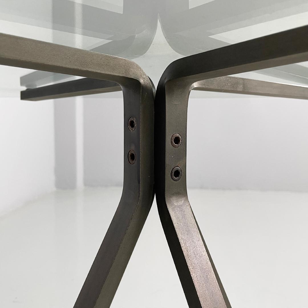 Italian modern coffee table metal glass Cuginetto by Enzo Mari for Driade, 1970s For Sale 11