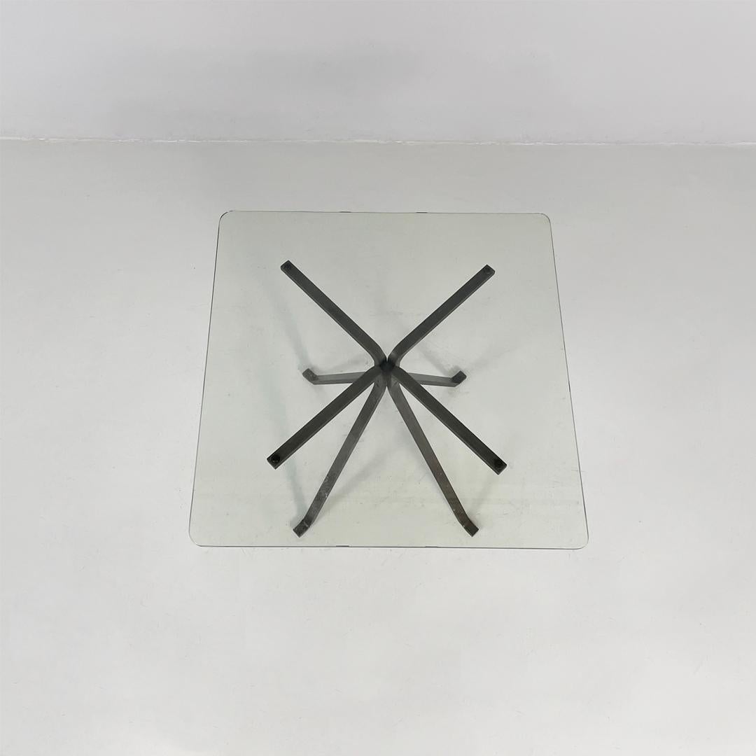 Italian modern coffee table metal glass Cuginetto by Enzo Mari for Driade, 1970s For Sale 3