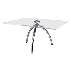 Table basse moderne italienne en plexiglas transparent et structure en aluminium, années 1980