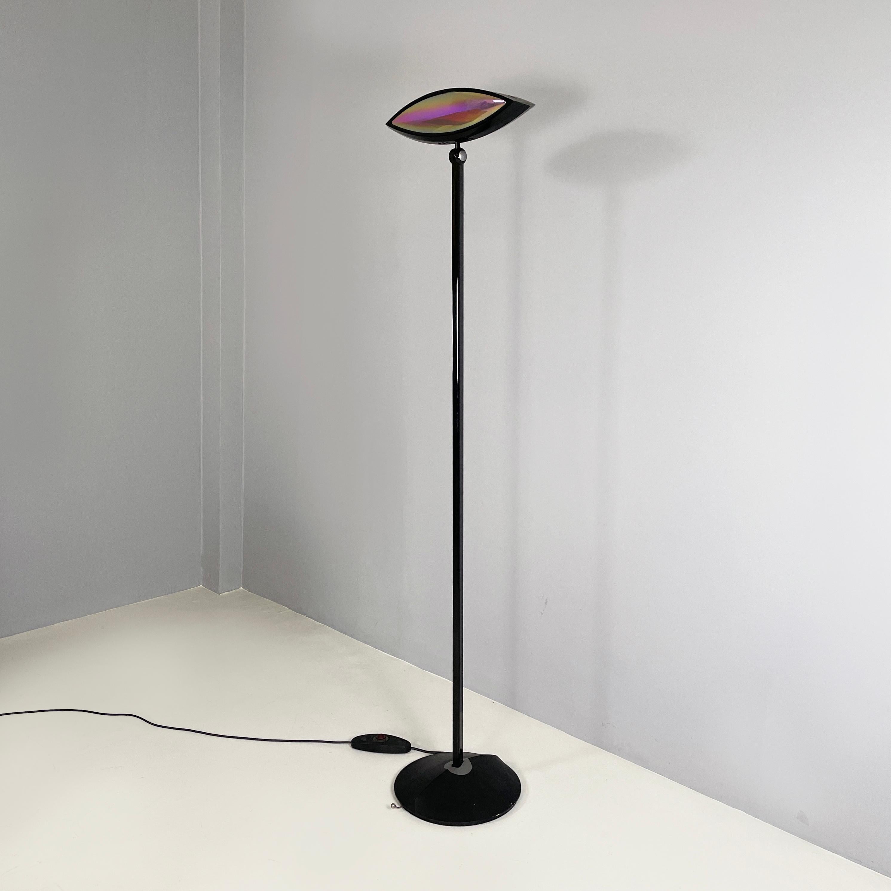 Modern Italian modern color glass and metal Floor lamp Aeto by Lombardo for Flos, 1980s For Sale