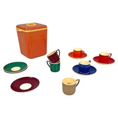 Used Italian modern colored plastic ice cube tray and cups by Kartell Samco, 1970s