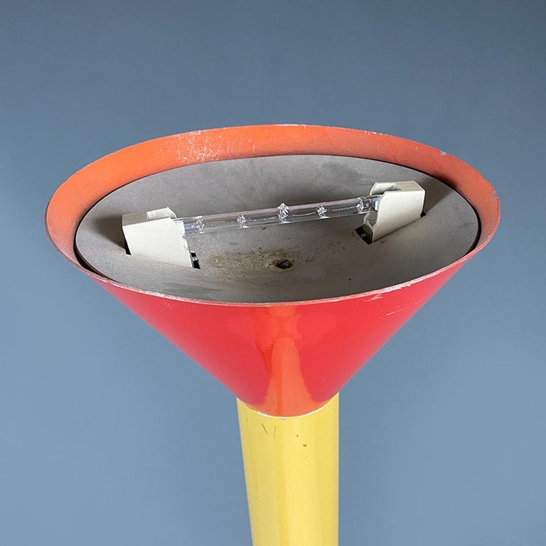 Italian Modern Colored Steel Callimaco Floor Lamp by Sottsass for Artemide 1980s For Sale 5