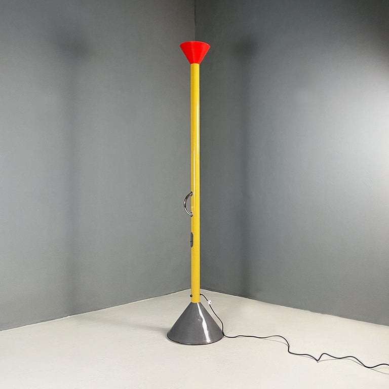Italian Modern Colored Steel Callimaco Floor Lamp by Sottsass for Artemide 1980s For Sale 7