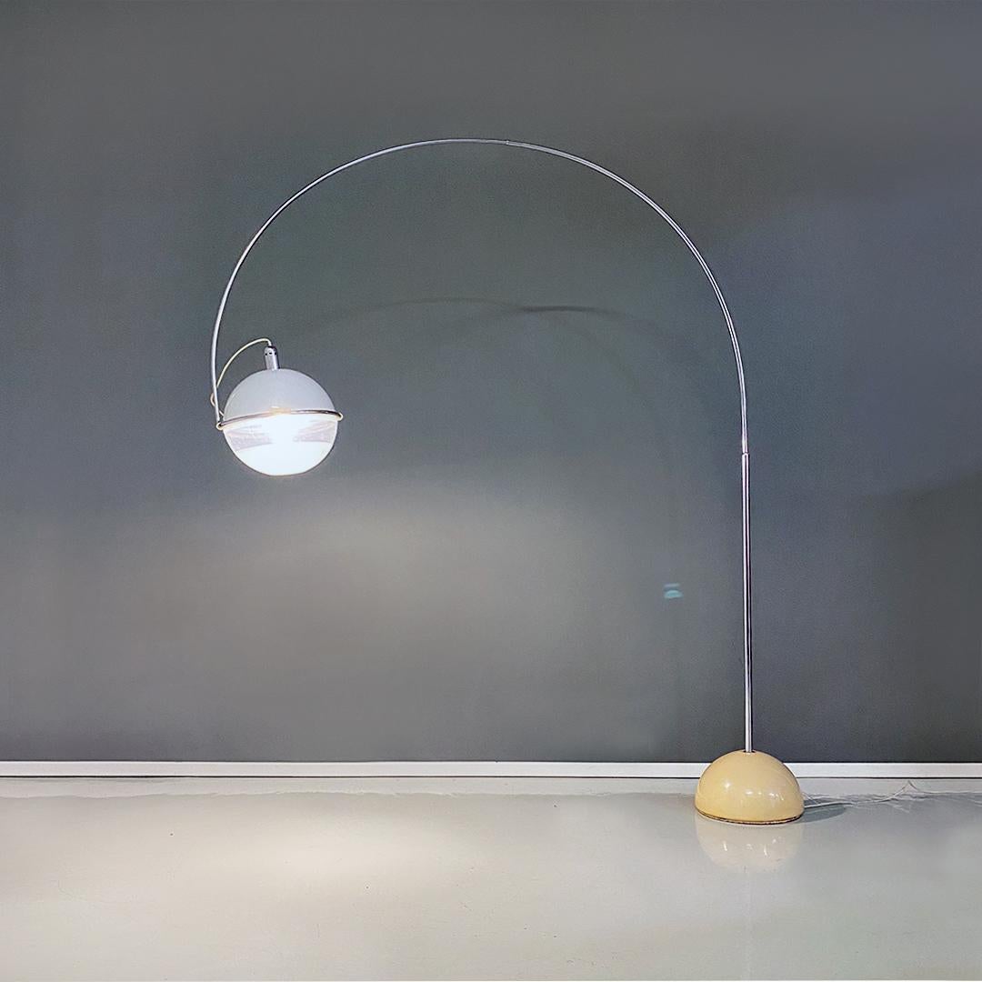 Italian Modern Concrete, Plastic and Steel Arc Floor Lamp by Fabio Lenci, 1970s In Good Condition In MIlano, IT