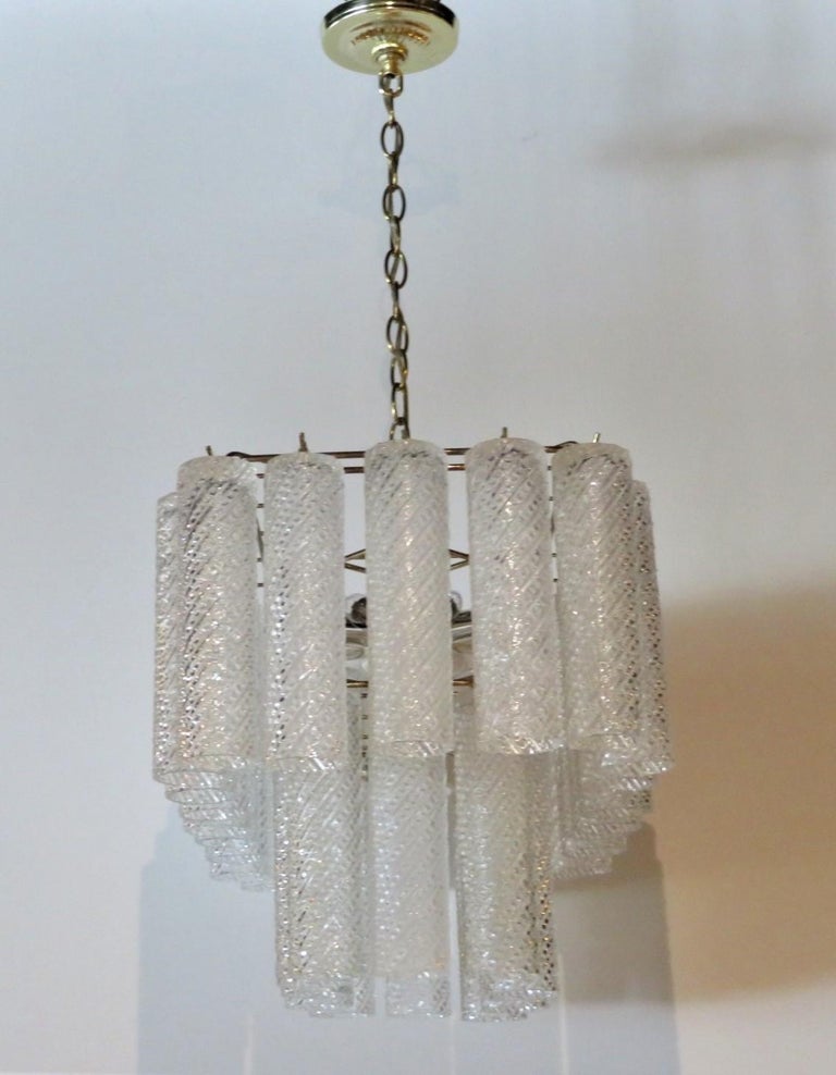 Italian Modern Confection Two Tier Rectangular Chandelier Murano Crystals For Sale 2