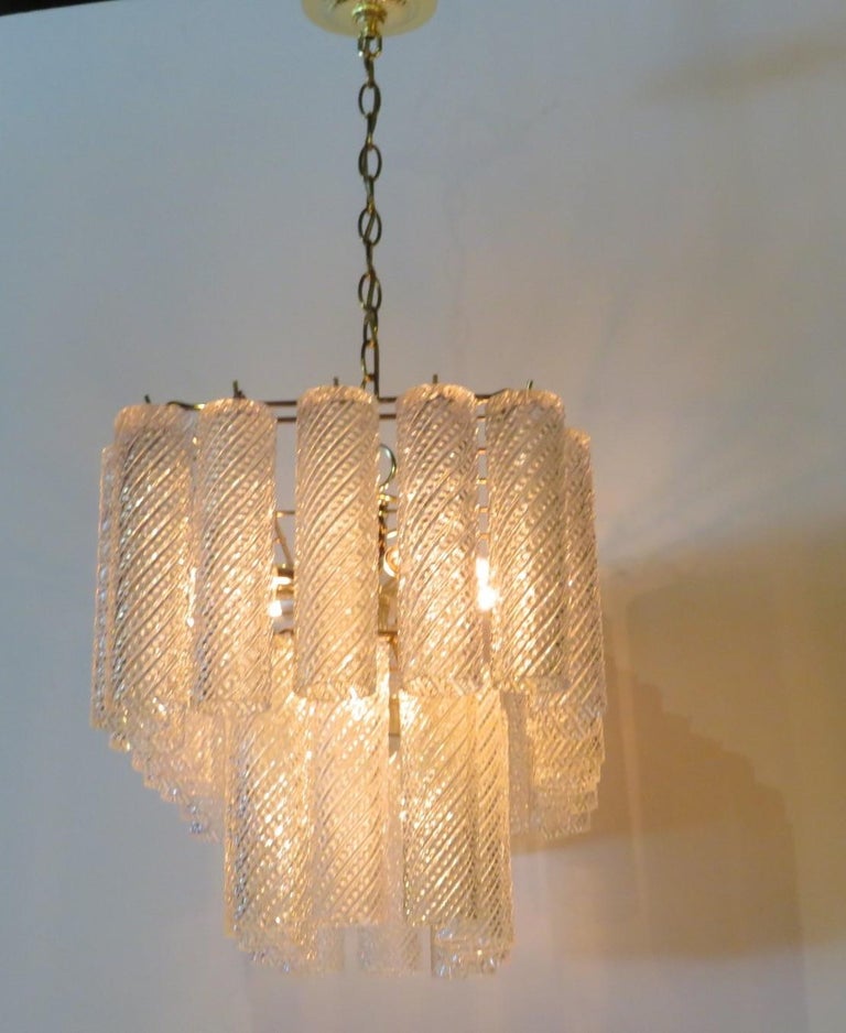 Italian Modern Confection Two Tier Rectangular Chandelier Murano Crystals For Sale 3