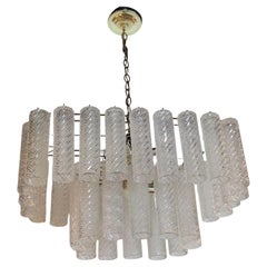 Italian Modern Confection Two Tier Rectangular Chandelier Murano Crystals